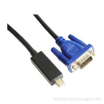Black Mini DP to VGA Converter Cable